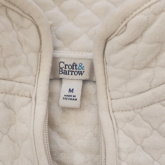 Croft & Barrow Cream Quilted Vest - Picture 2 of 3